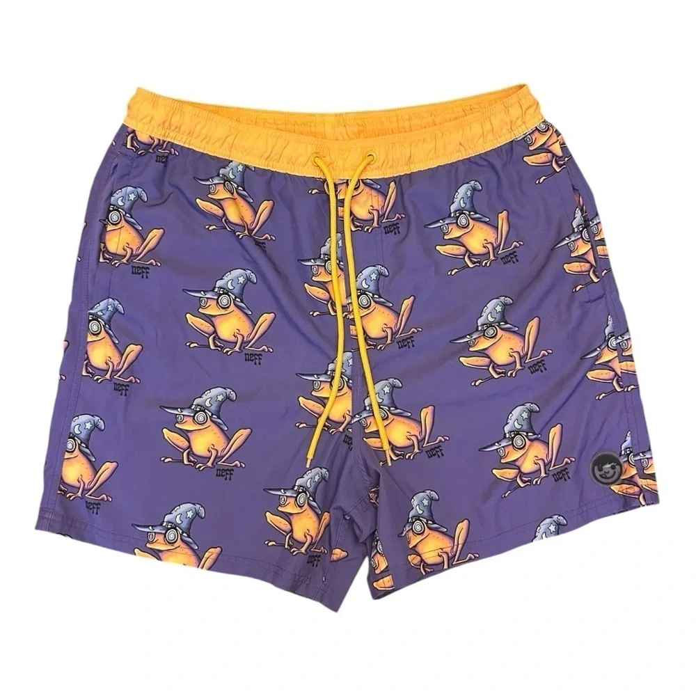 NEFF Men's Frog Magic Graphic Swim Shorts Size XL